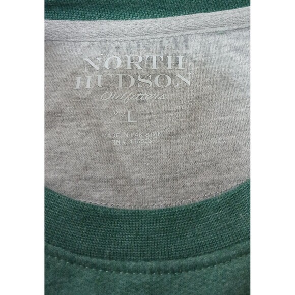North Hudson Mens L Green Tech Fleece Crewneck Sweatshirt Long Sleeve Soft NWOT - Picture 6 of 7